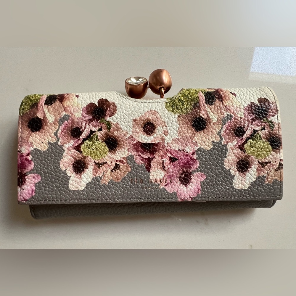 Ted Baker leather kiss lock wallet